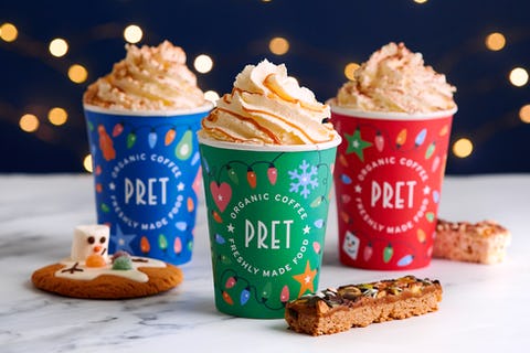 Pret reveals its Christmas menu for 2021 including new festive sandwiches and hot drinks