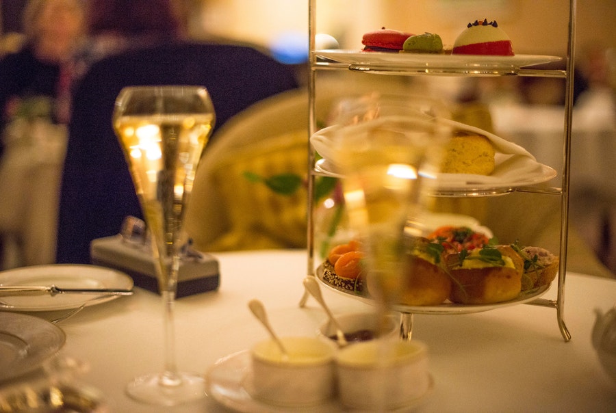 Champagne afternoon tea
